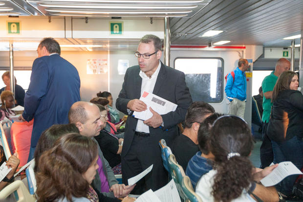 Presidente da Câmara do Seixal na Transtejo